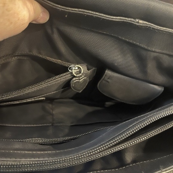 Brighton Black and Brown Croc-Embossed Laptop Bag - Picture 12 of 16